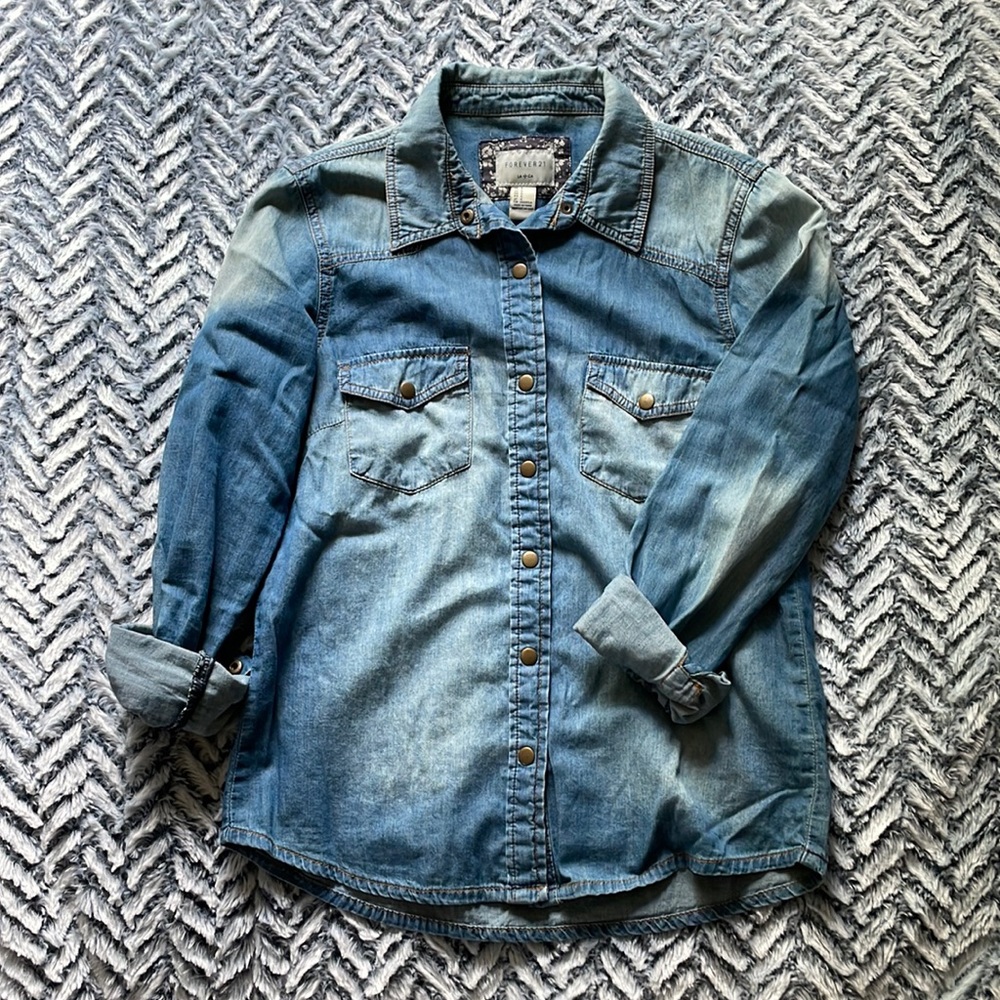 Forever 21 Denim Button Up